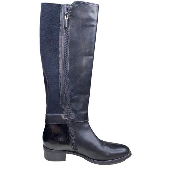Aquatalia Women's Black Leather 2 Tone Riding Boots Size 5.5 - Picture 4 of 12